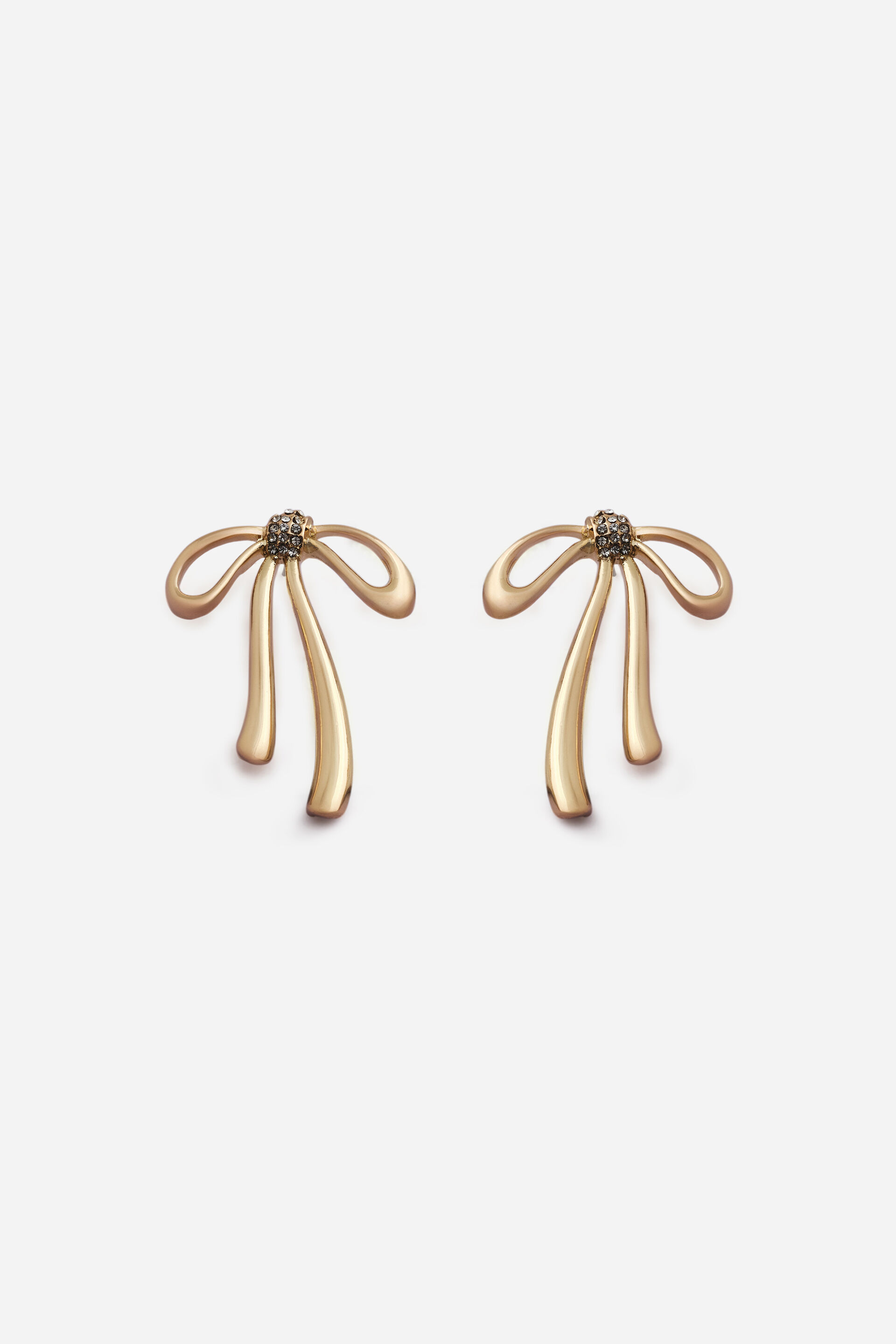 Gold Elegant Bow Earrings, , image 1